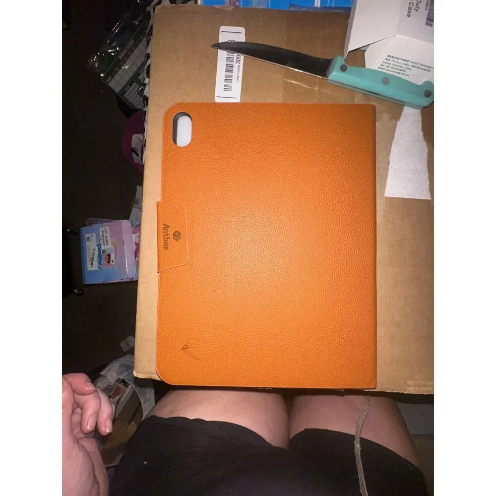 Antbox Leather Case for iPad 11th Gen 10th Gen | Built-in Pencil Holder (Tan)